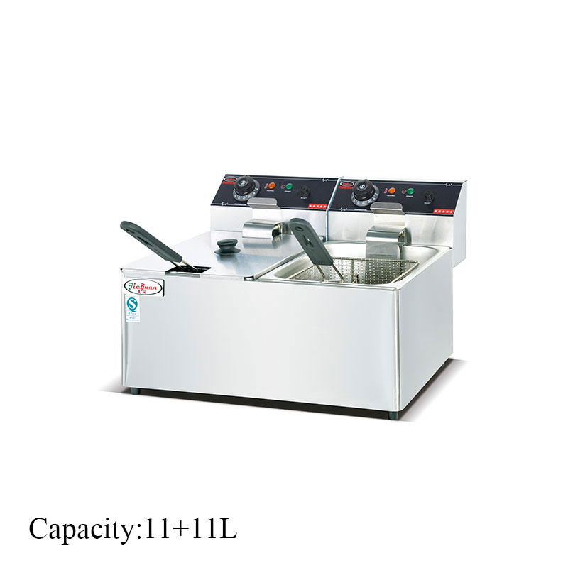 DF-11L-2 Counter top electric 2 tank fryer with 2 basket 11L/Tank commercial kitchen equipment