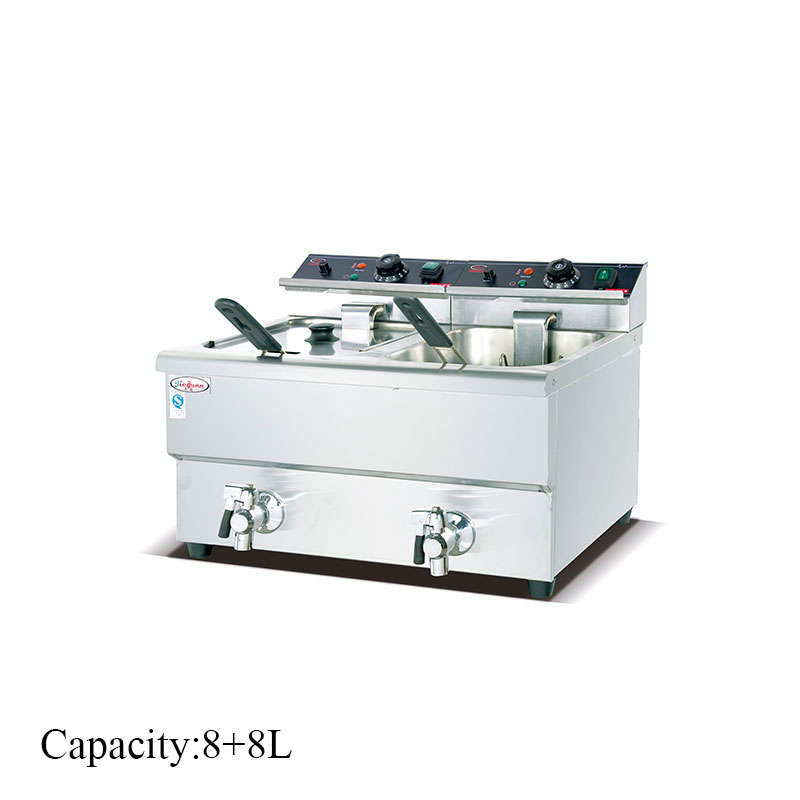 DF-12L-2 Counter Top Electric 2-Tank Fryer(2-Basket) 8L/tank commercial kitchen equipment