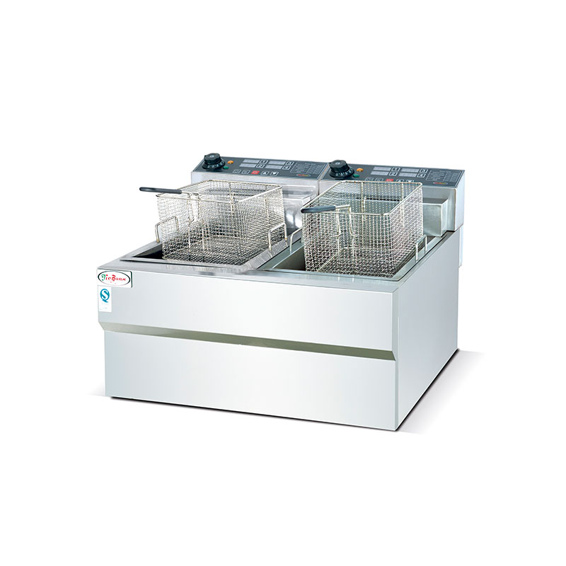 DF-904A Counter top electric 2-tank fryer 2-basket with timer 12.5L/tank commercial kitchen equipment