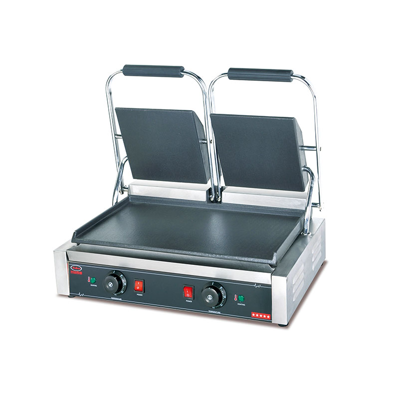 EG-813C Electric Stainless Steel Double Panini Grill commercial kitchen equipment