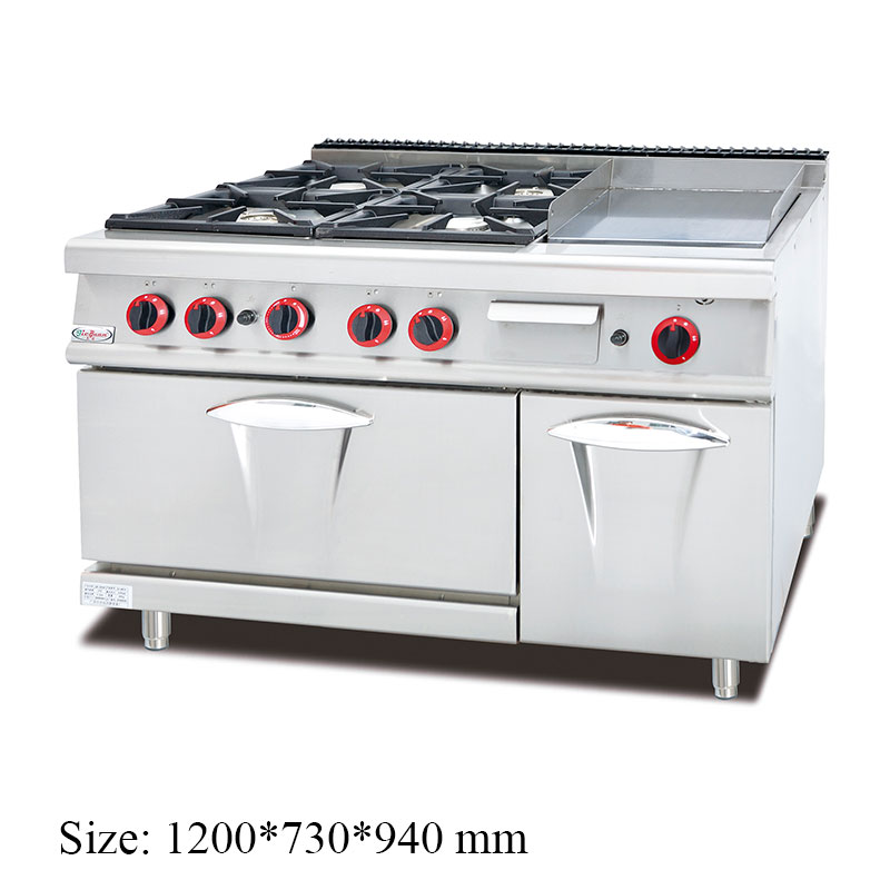 GH-796A Gas Range with 4-Burner & Griddle & Oven commercial kitchen equipment