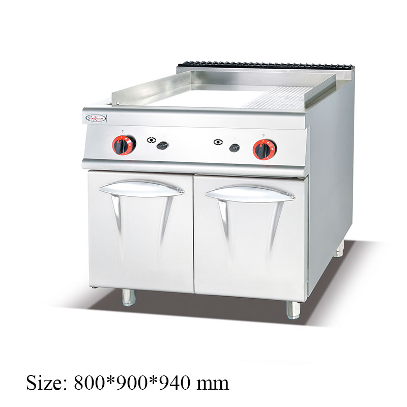 GH-986 Gas Griddle With Cabinet(1/3 Grooved) commercial kitchen equipment
