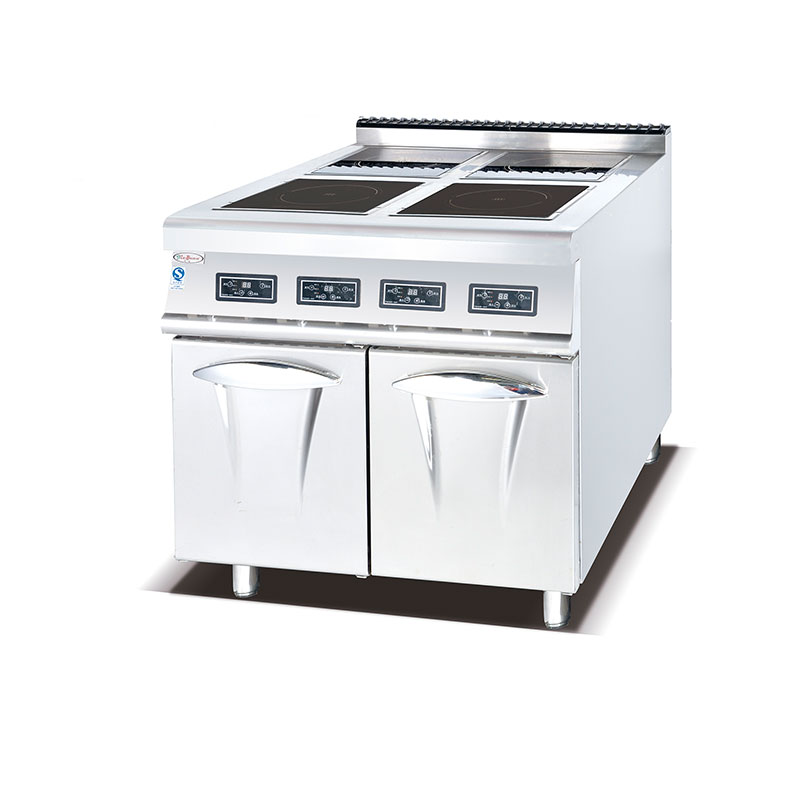 JG-487B Freestanding 4 Burner Induction Cooker With Cabinet commercial kitchen equipment