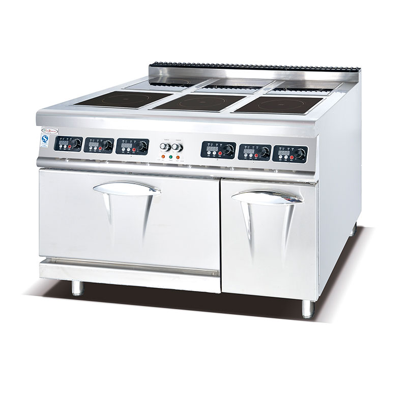 JG-497A Freestanding 6 Burner Induction Cooker With Oven commercial kitchen equipment